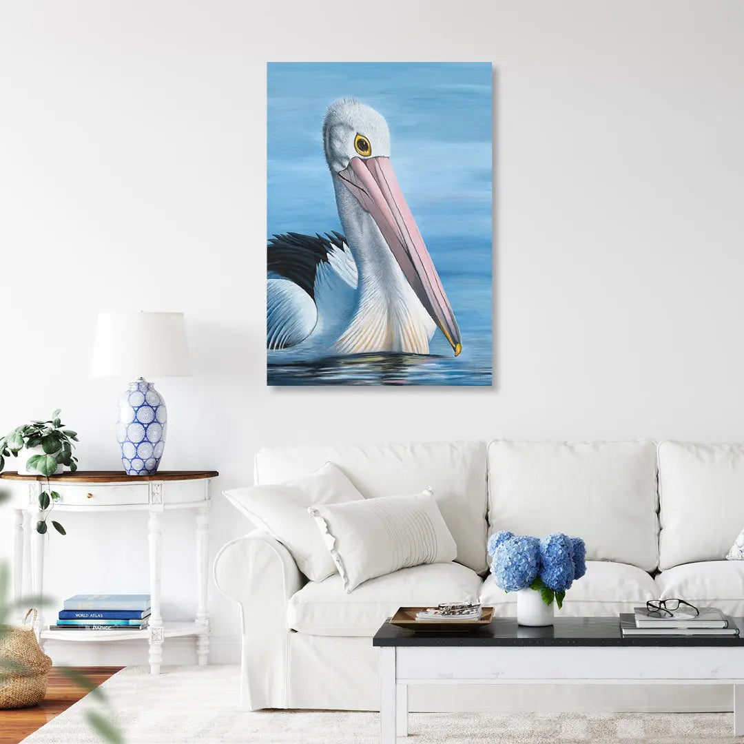 Alan Australian Pelican Print Art by Anne-Marie Bloor