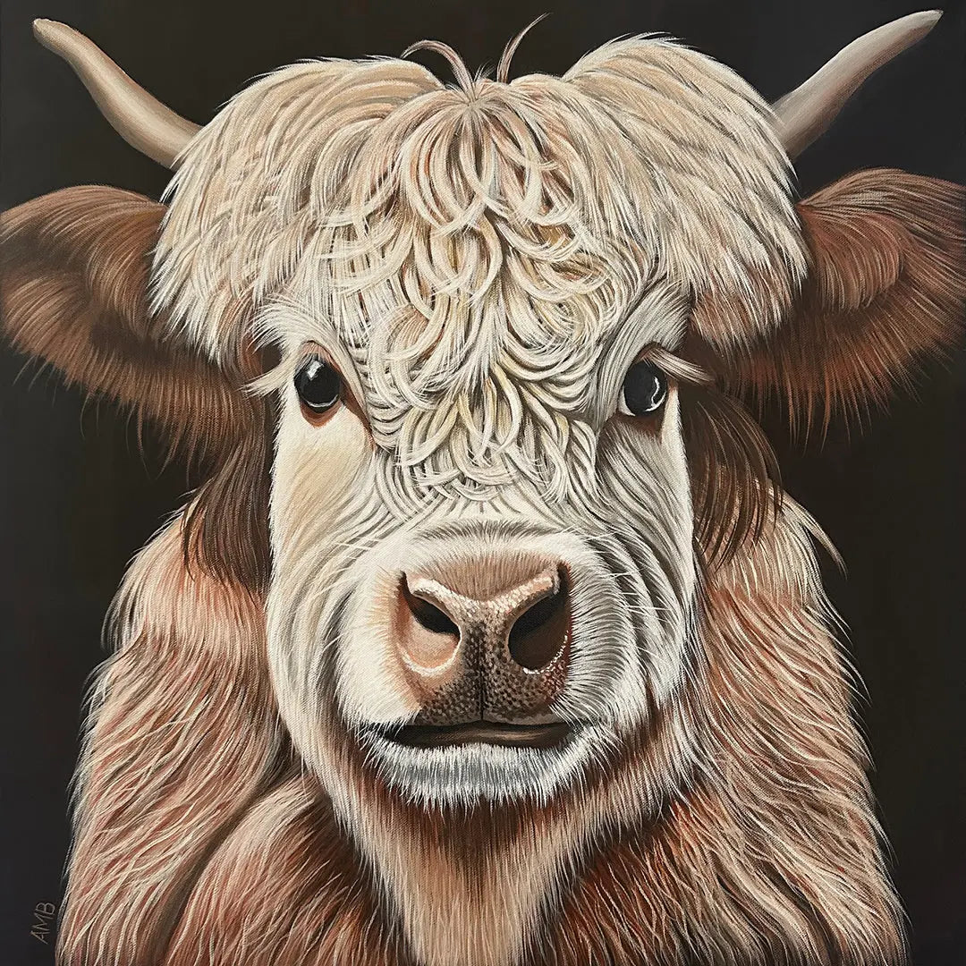 Daisy Highland Cow Art by Anne-Marie Bloor
