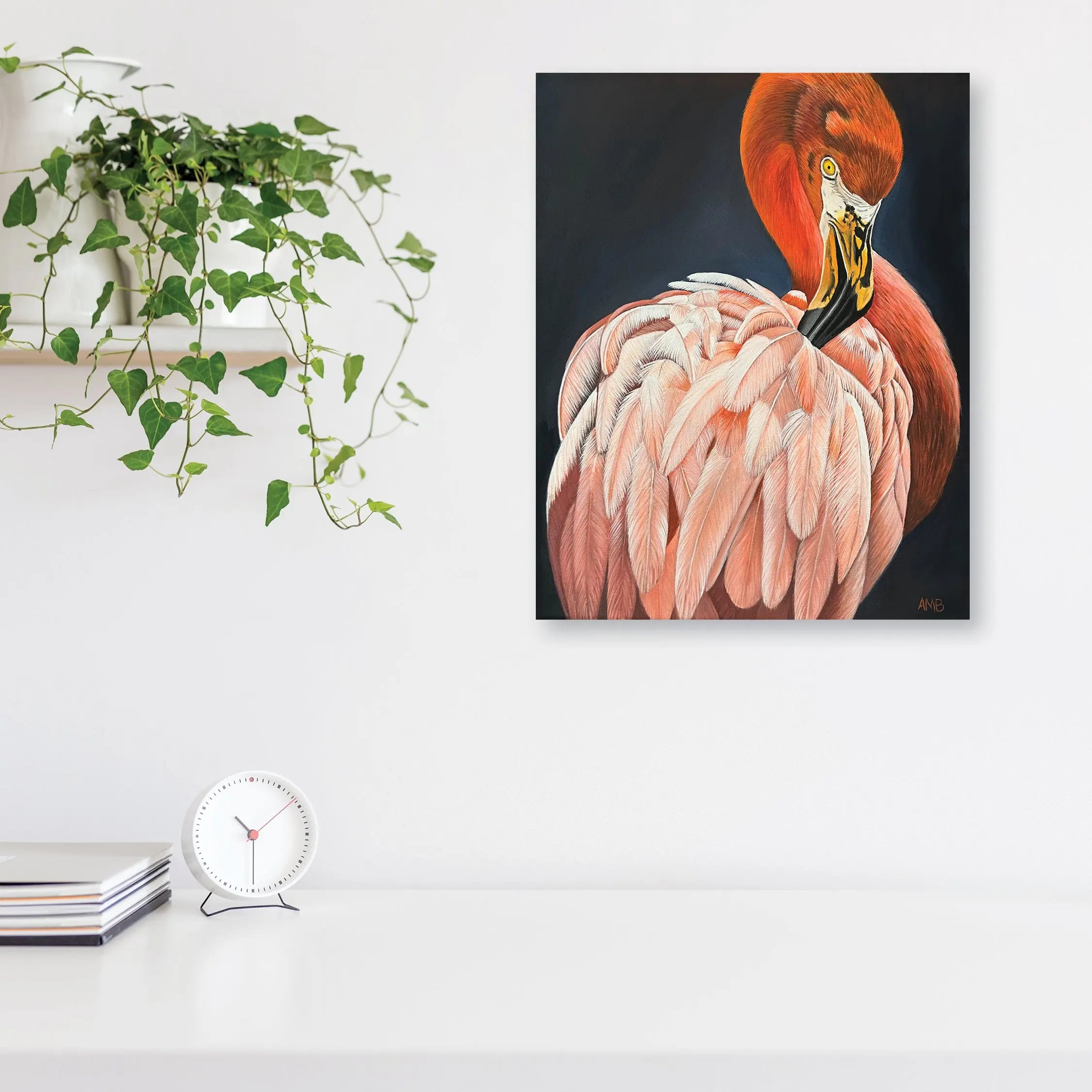 Coralie - Flamingo Art by Anne-Marie Bloor