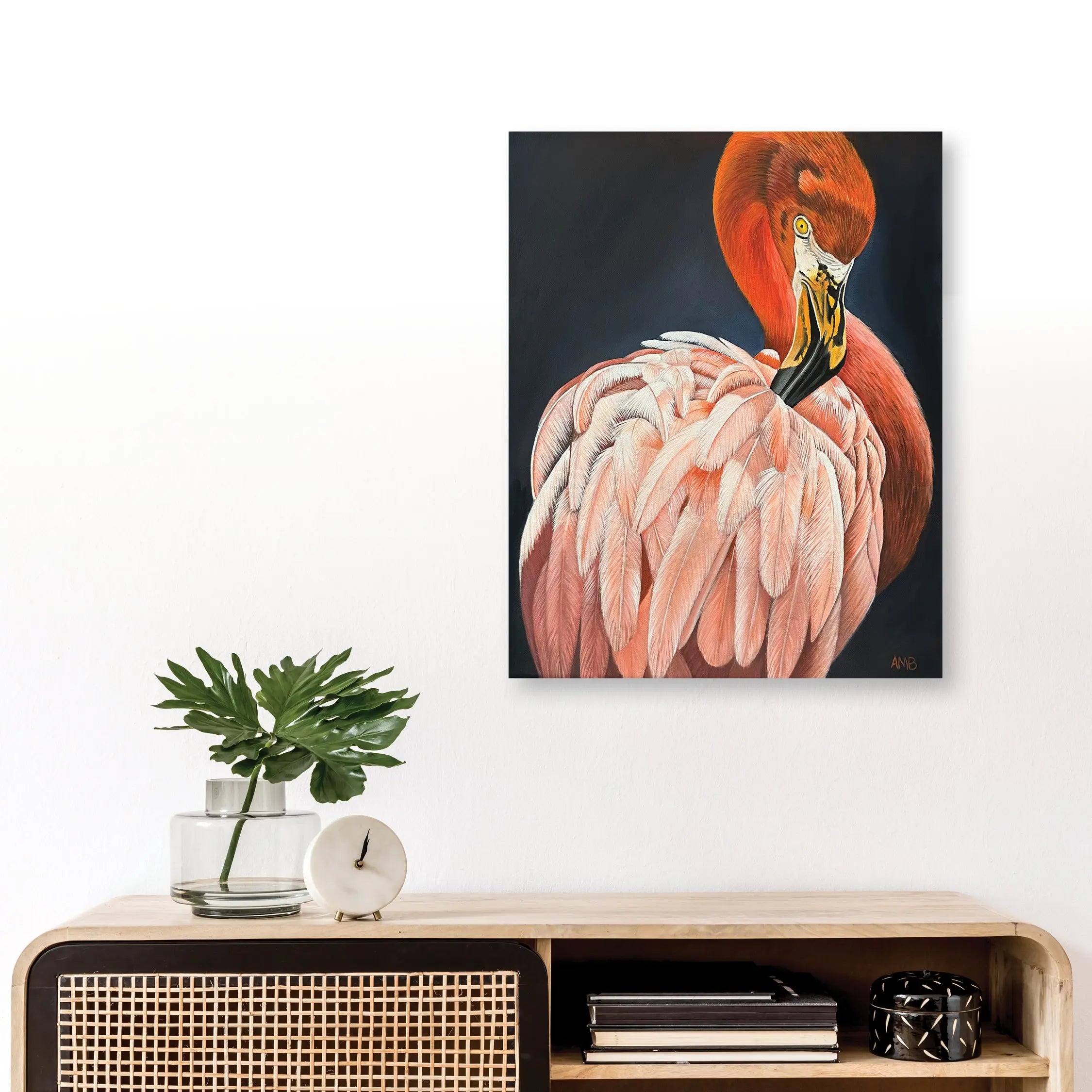 Coralie - Flamingo Art by Anne-Marie Bloor