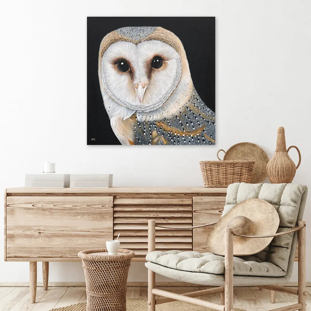 Ollie Barn Owl Print Art by Anne-Marie Bloor