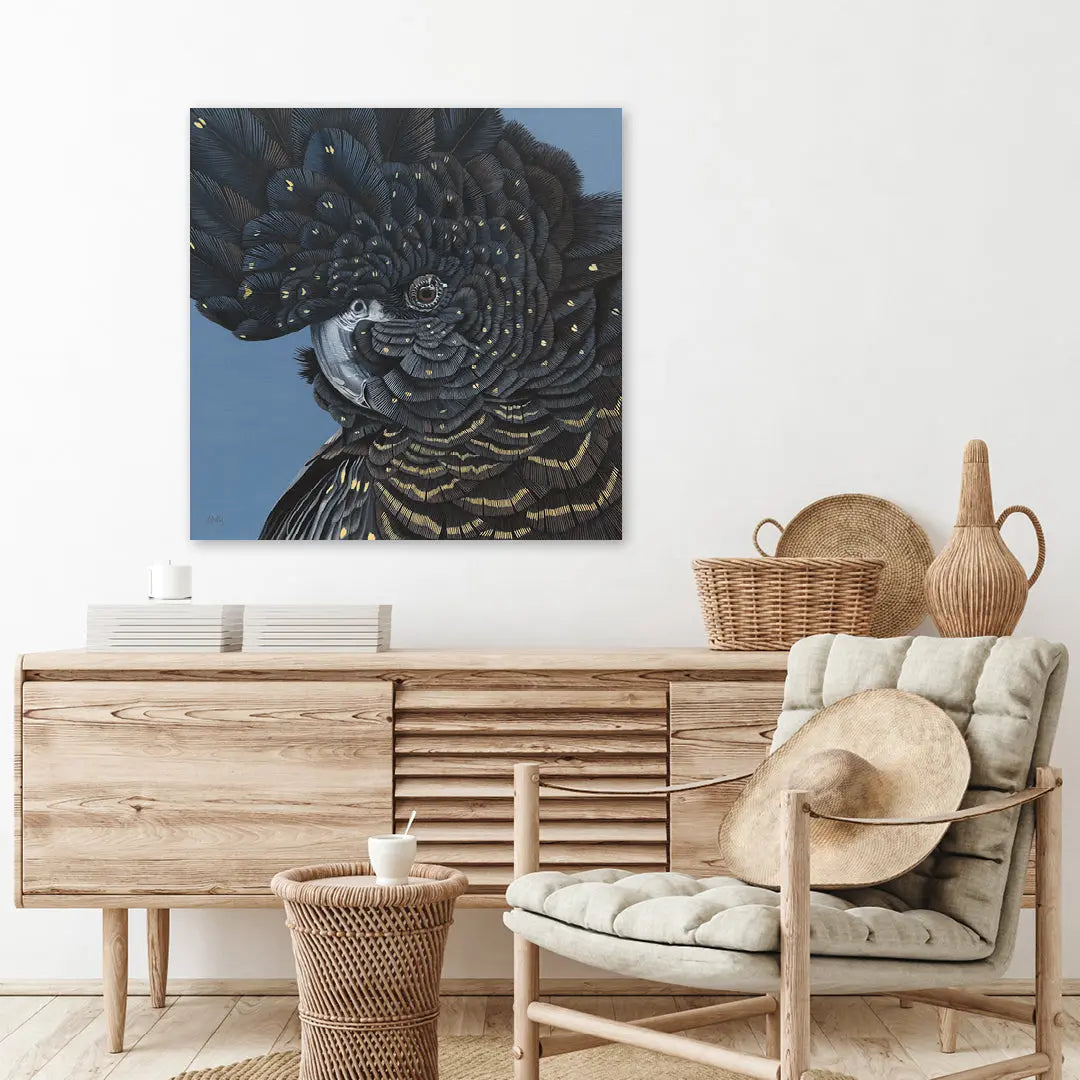 Sheila - Black Cockatoo Art by Anne-Marie Bloor