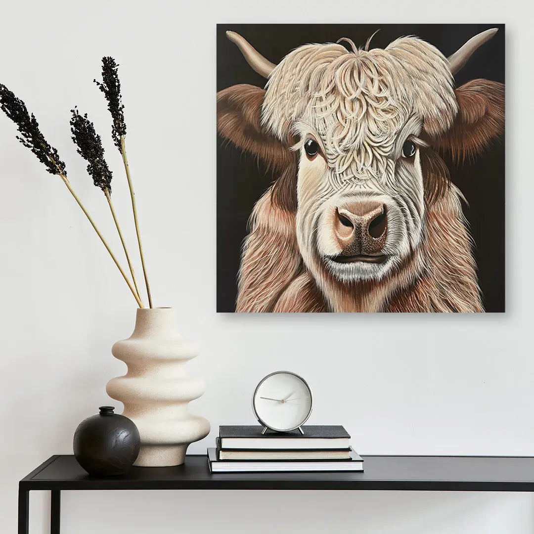Daisy Highland Cow Art by Anne-Marie Bloor