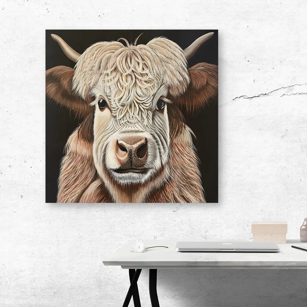 Daisy Highland Cow Art by Anne-Marie Bloor