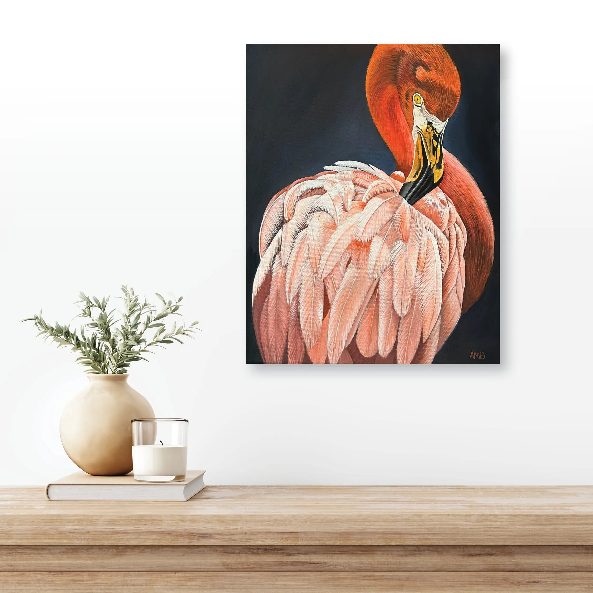 Coralie - Flamingo Art by Anne-Marie Bloor