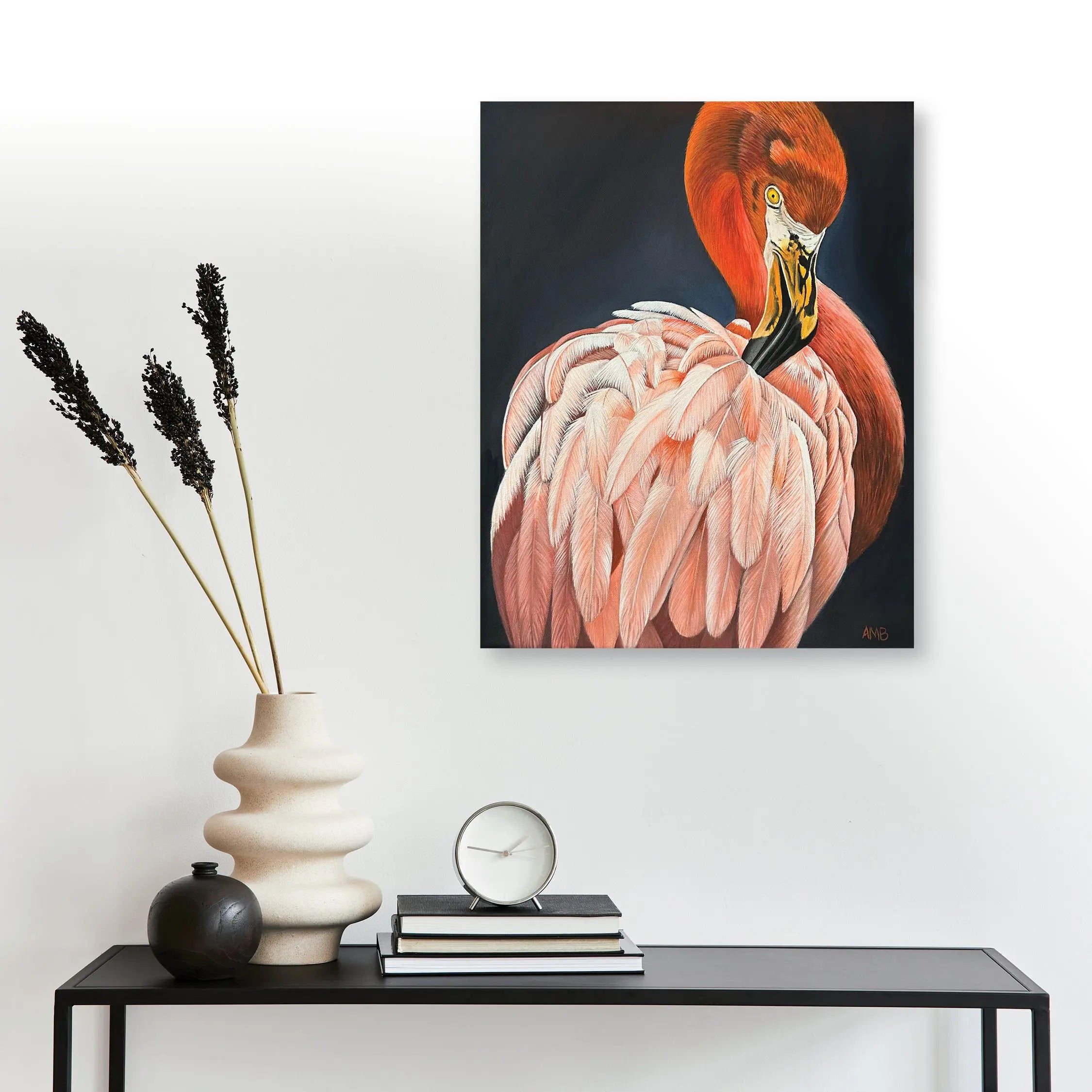 Coralie - Flamingo Art by Anne-Marie Bloor