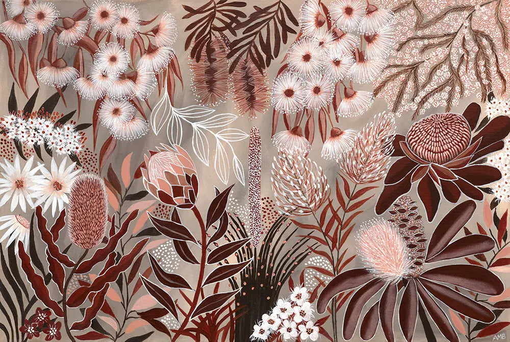Native Garden Canvas Print Art by Anne-Marie Bloor